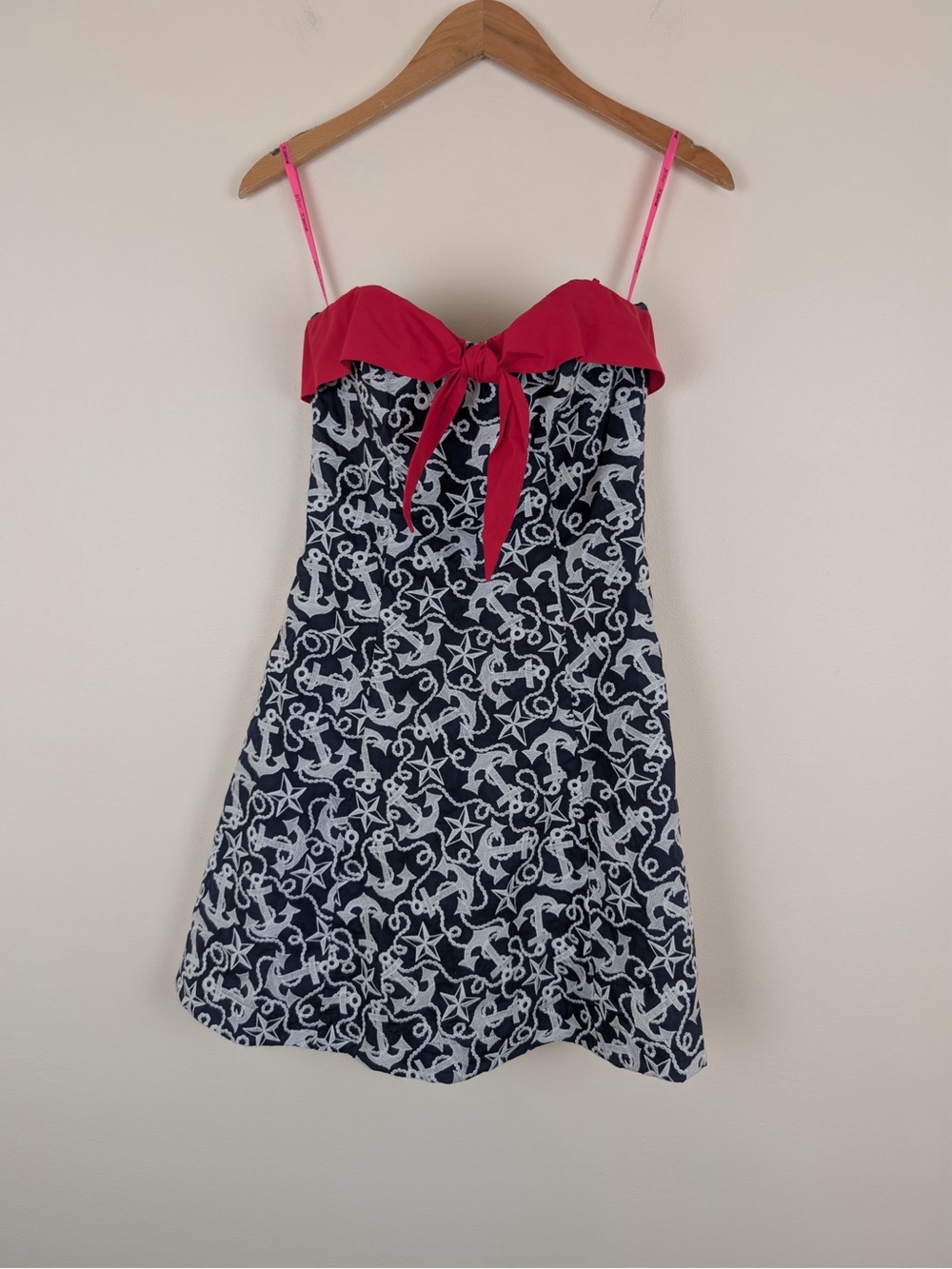 Vintage Betsey Johnson "Hey, Sailor!" Navy Embroidered Nautical Themed Dress